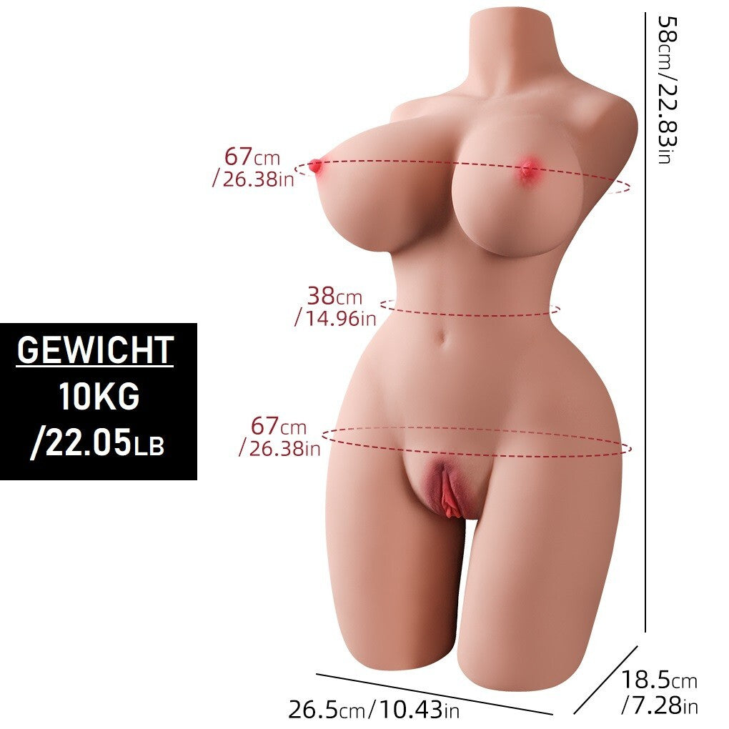 Sexpuppe Torso Masturbator Taschenmuschi Sexspielzeug 10KG Real Doll