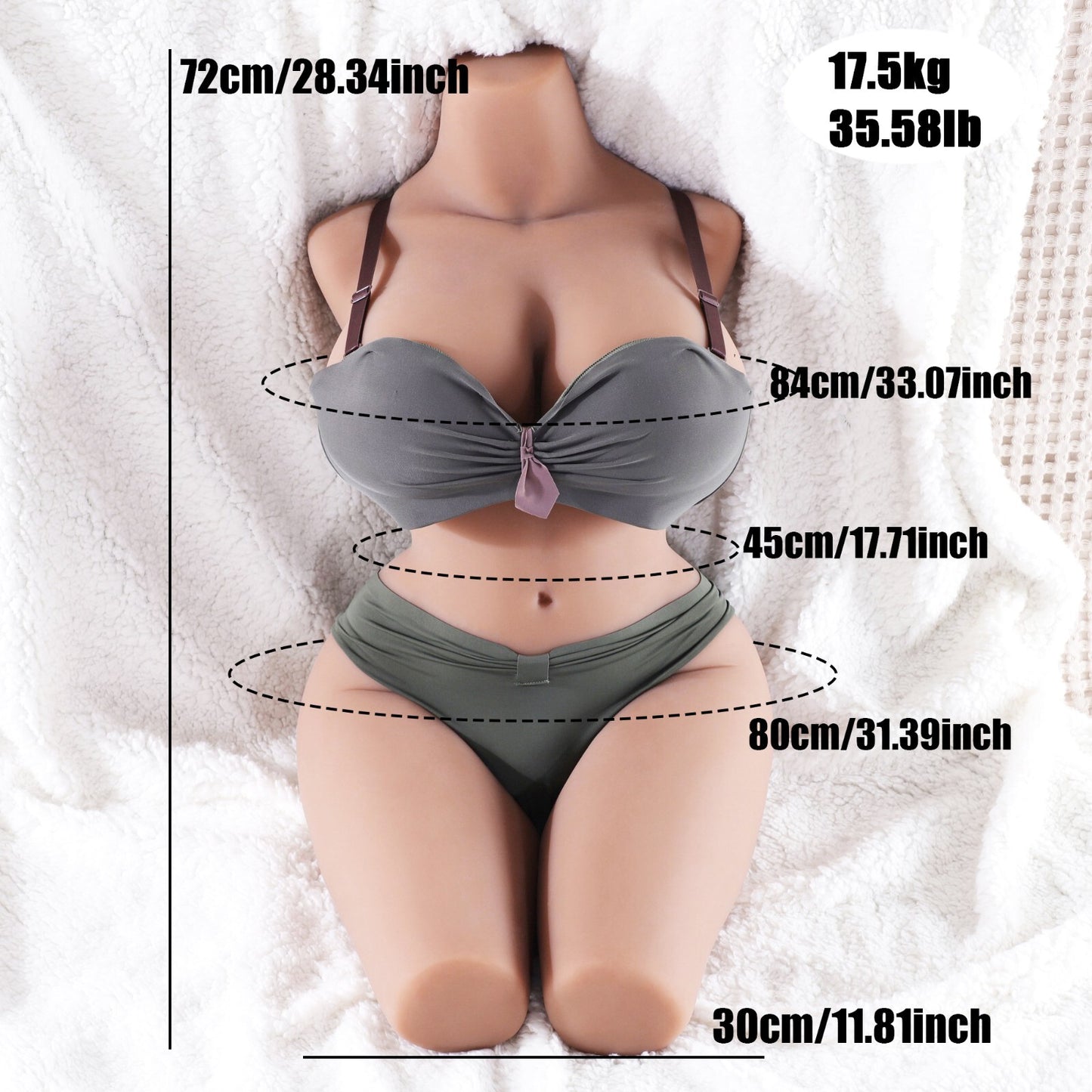 Sex Puppe Masturbator Real Doll Torso Sexspielzeug Taschenmuschi Vagina Anal