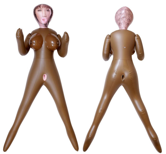 Sex Puppe Sandra Black 155cm aufblasbare Puppe Doll 3 Öffnungen Sexspielzeug