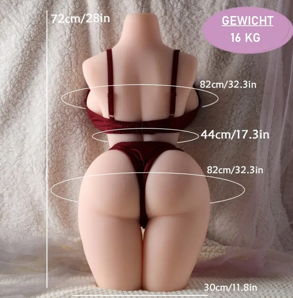 Sex Puppe Masturbator Torso Taschenmuschi 16KG Skelett Real Doll Sexspielzeug