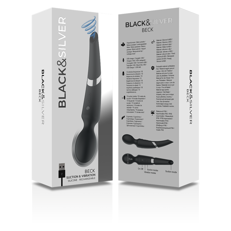 BLACK&SILVER - BECK STAB UND SAUGNAPF 2 IN 1 SILIKON