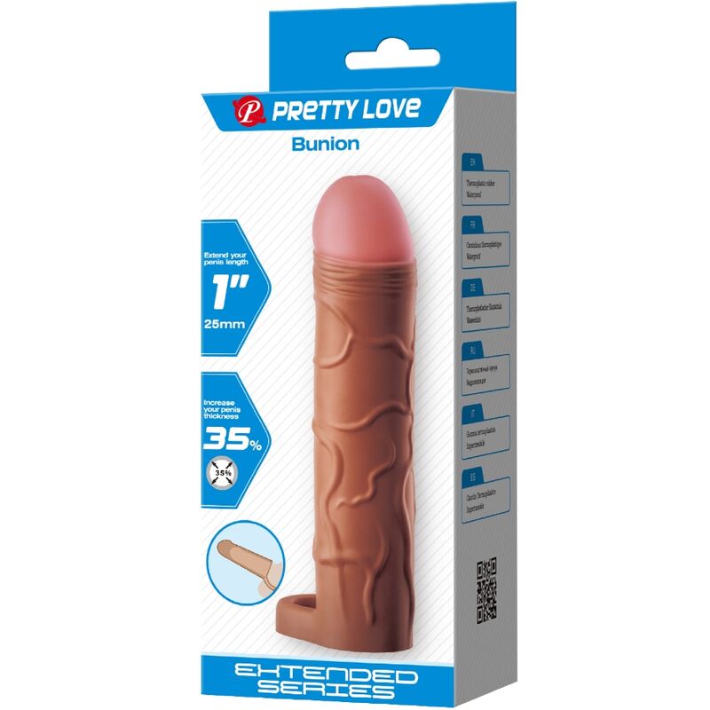 PRETTY LOVE - BUNION PENIS SLEEVE MIT 2,5 CM VERLÄNGERUNG MULATTE