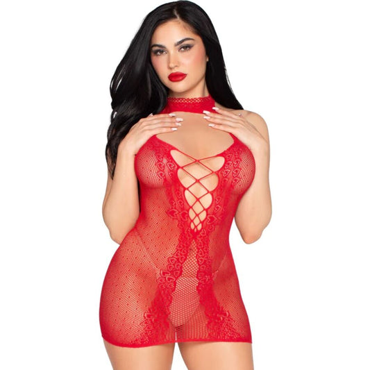 LEG AVENUE - 81675 Neckholder-Minikleid Schwarz - Einheitsgröße