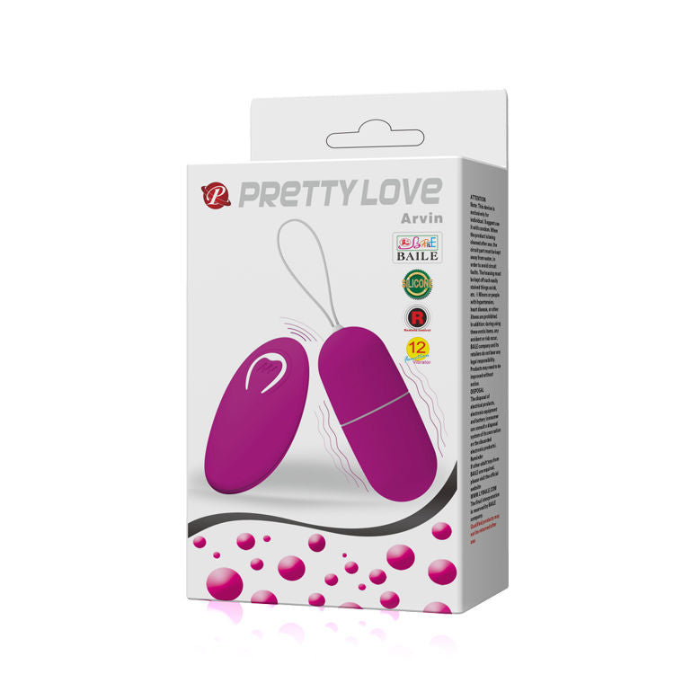 Pretty Love Arvin Vibrierendes Ei mit Fernbedienung - 12 Vibrationen
