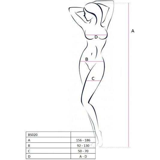 PASSION - WOMAN BS020 WEISSER BODYSTOCKING, EINE GRÖSSE