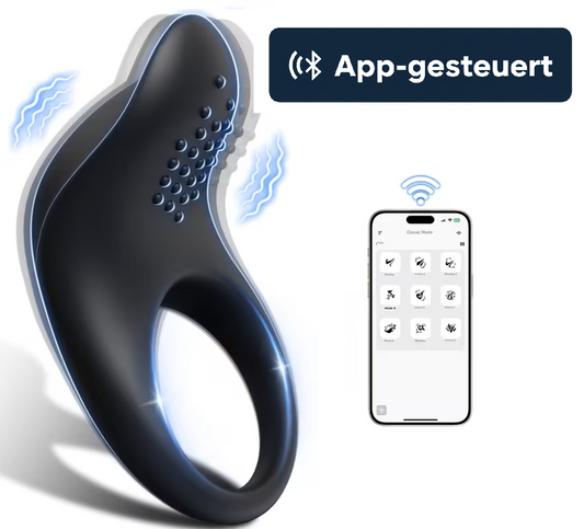 App-gesteuerter Intimring mit Vibration – Bluetooth, Silikon, wiederaufladbar