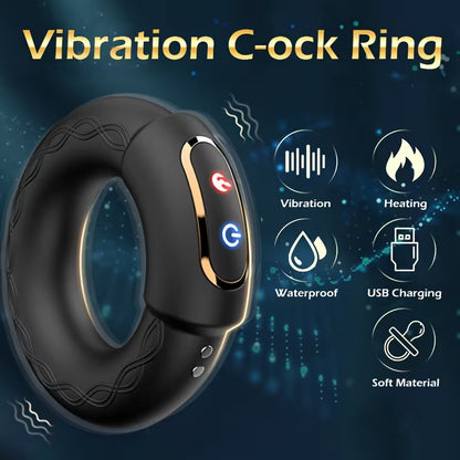 Intimring mit Wärmefunktion & Vibration – Silikon, wiederaufladbar