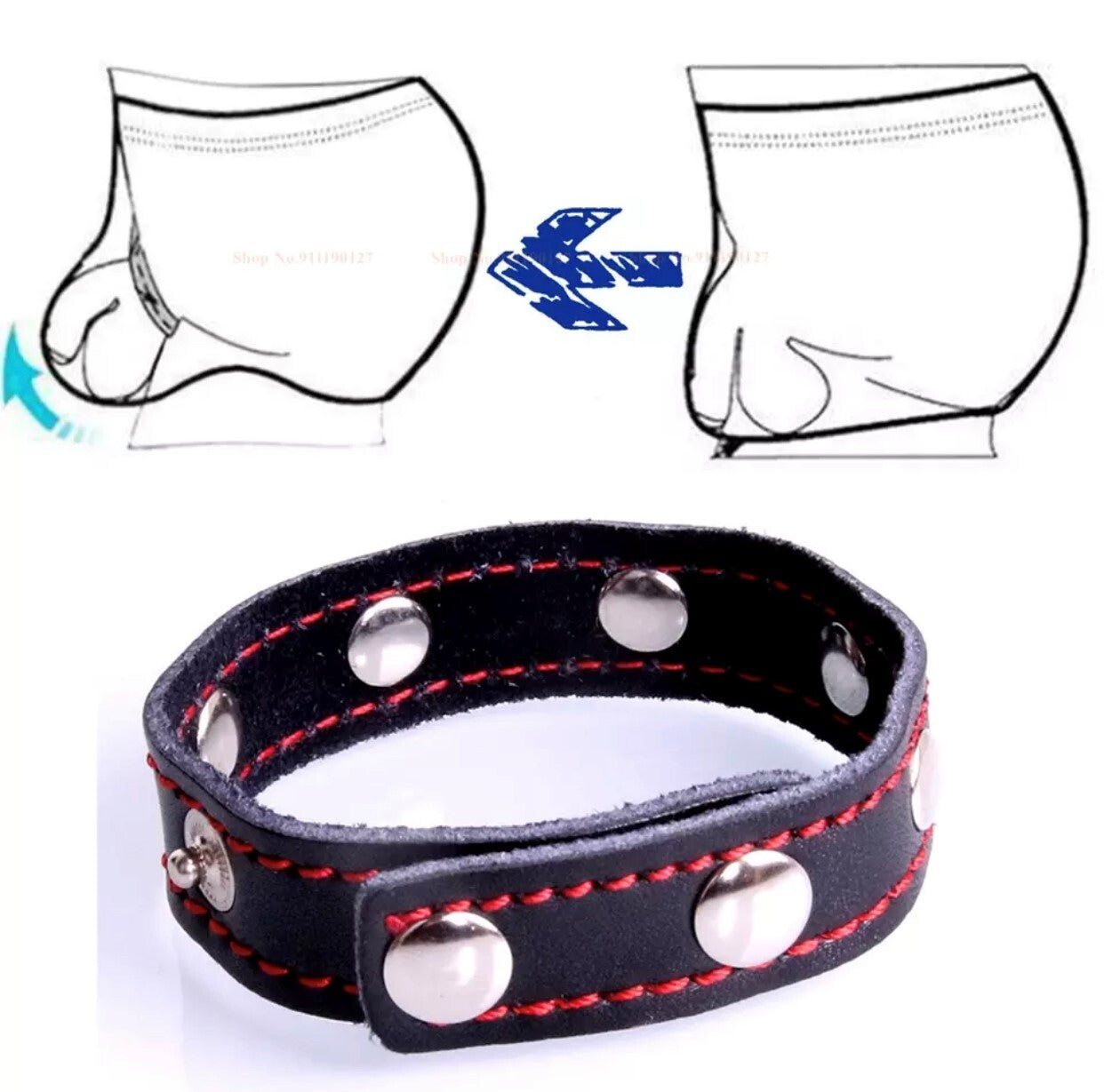 Penis Ring einstellbar mit Knöpfen Cockring Hodenring Verzögerung Ejakulation