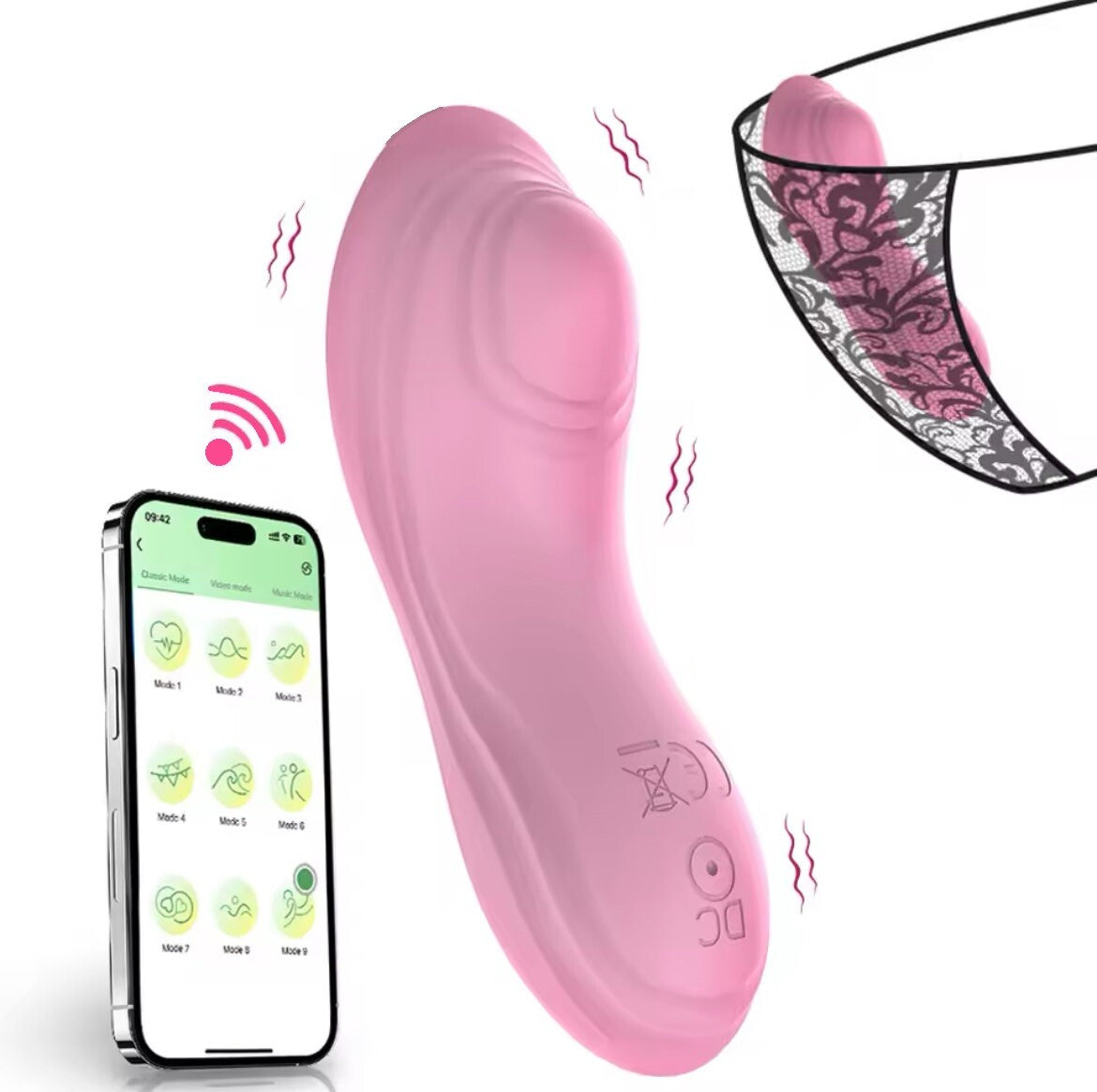 Auflegevibrator mit APP Steuerung USB Aufladung Klitoris Vibrator Sexspielzeug