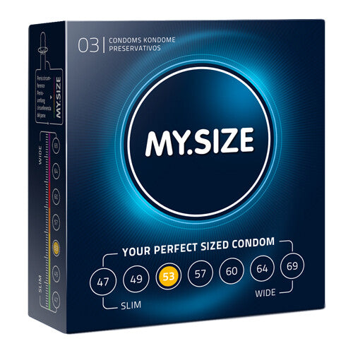 MySize Pro 3er Kondome Condome Spezielle Größen 45-47-49-53-57-64-60-69-72 mm