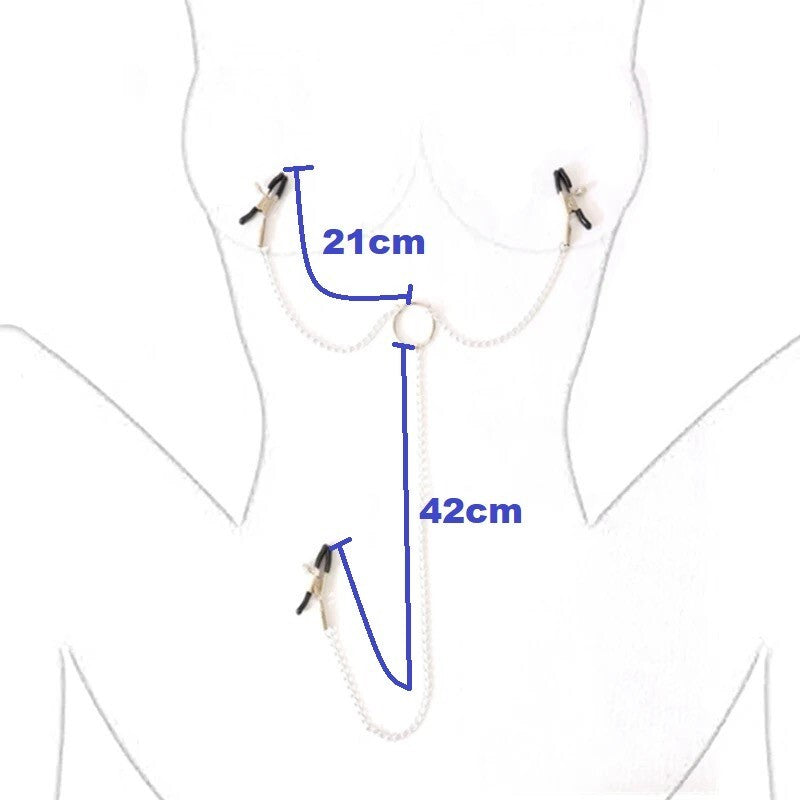 Nippelklemmen mit Kette Nippelklammern Vaginaklemme BDSM SM Bondage Sexspielzeug