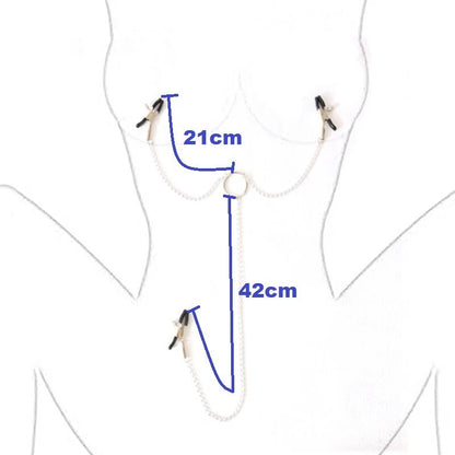 Nippelklemmen mit Kette Nippelklammern Vaginaklemme BDSM SM Bondage Sexspielzeug