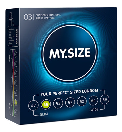 MySize Pro 3er Kondome Condome Spezielle Größen 45-47-49-53-57-64-60-69-72 mm