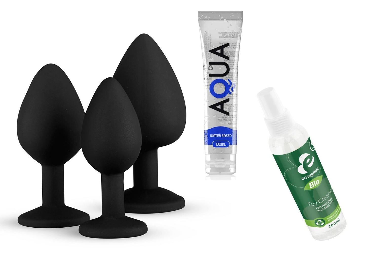 Anal Plug 3er Set Butt Plug Prostata Sexspielzeug Silikon Diamant Toy Stöpsel