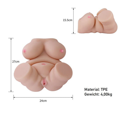 TPE Sexpuppe Masturbator Fett Chubby Torso Taschenmuschi 4kg Vagina Anal Brüste