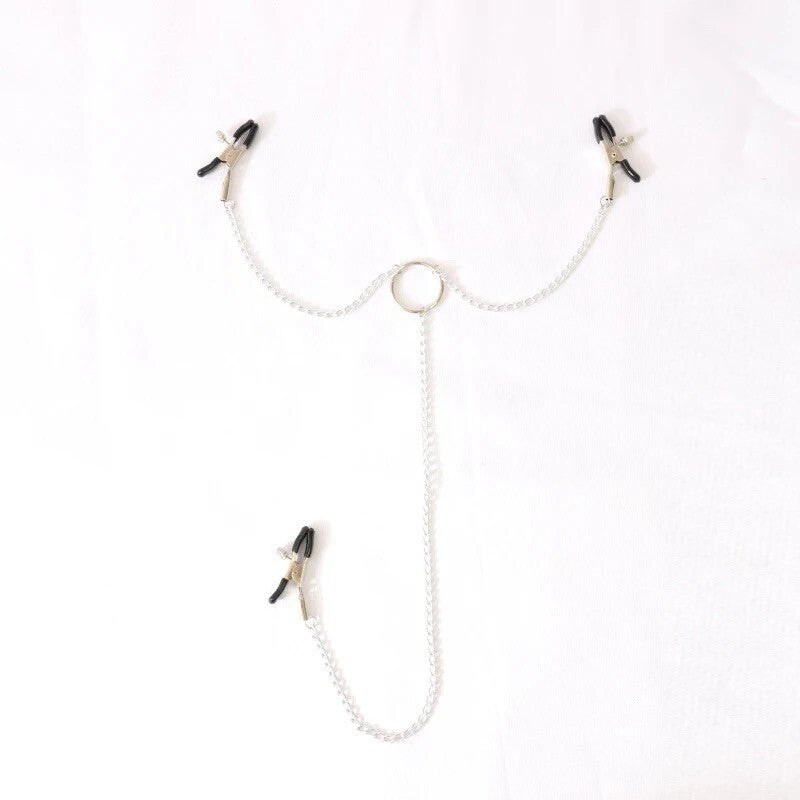 Nippelklemmen mit Kette Nippelklammern Vaginaklemme BDSM SM Bondage Sexspielzeug