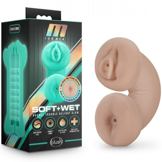 Taschenmuschi Masturbator Vagina Anal Sexspielzeug Realistisch Soft+Wet Leuchtet