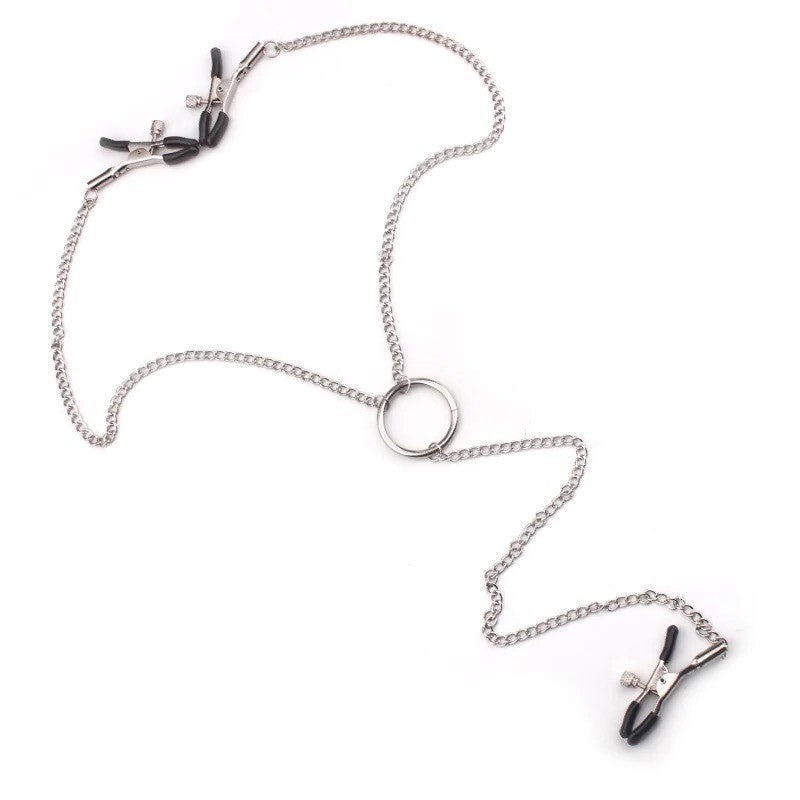 Nippelklemmen mit Kette Nippelklammern Vaginaklemme BDSM SM Bondage Sexspielzeug