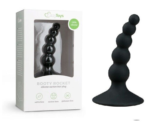 Analplug Gerippt Analperlen mit Fläche 10cm Sexspielzeug Silikon Spitz Elastisch