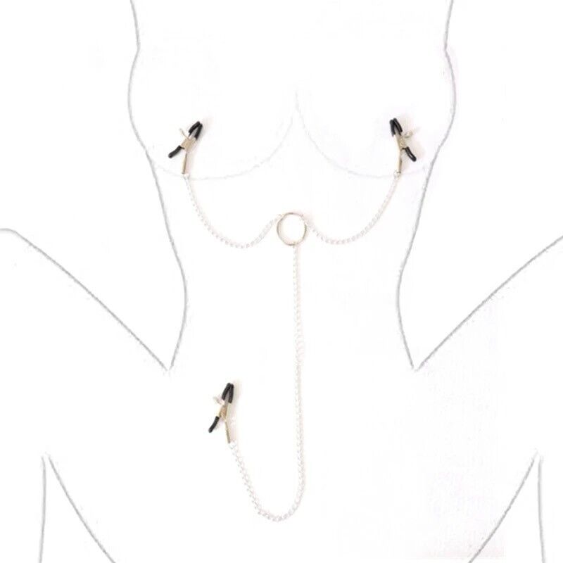 Nippelklemmen mit Kette Nippelklammern Vaginaklemme BDSM SM Bondage Sexspielzeug