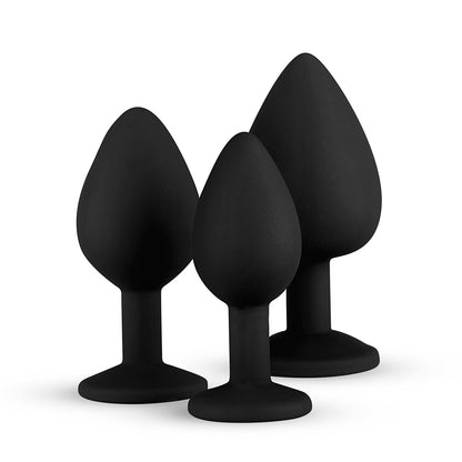 Anal Plug 3er Set Butt Plug Prostata Sexspielzeug Silikon Diamant Toy Stöpsel