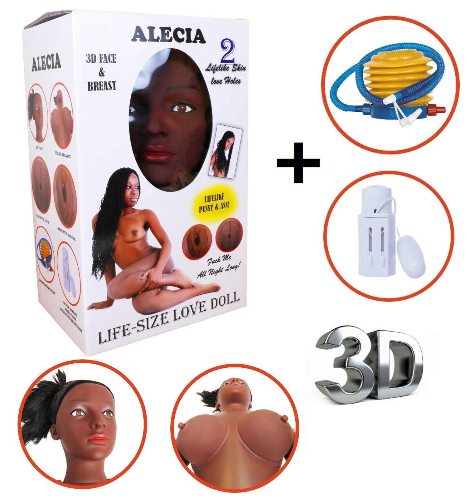 Sexpuppe Masturbator Torso Alecia Sexspielzeug Vagina Anal mit Zubehör für Mann