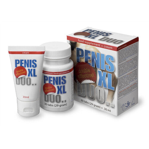 Penis XL DUO Pack 30 Tabletten & 30ml Creme - Potenzmittel längere Erektion