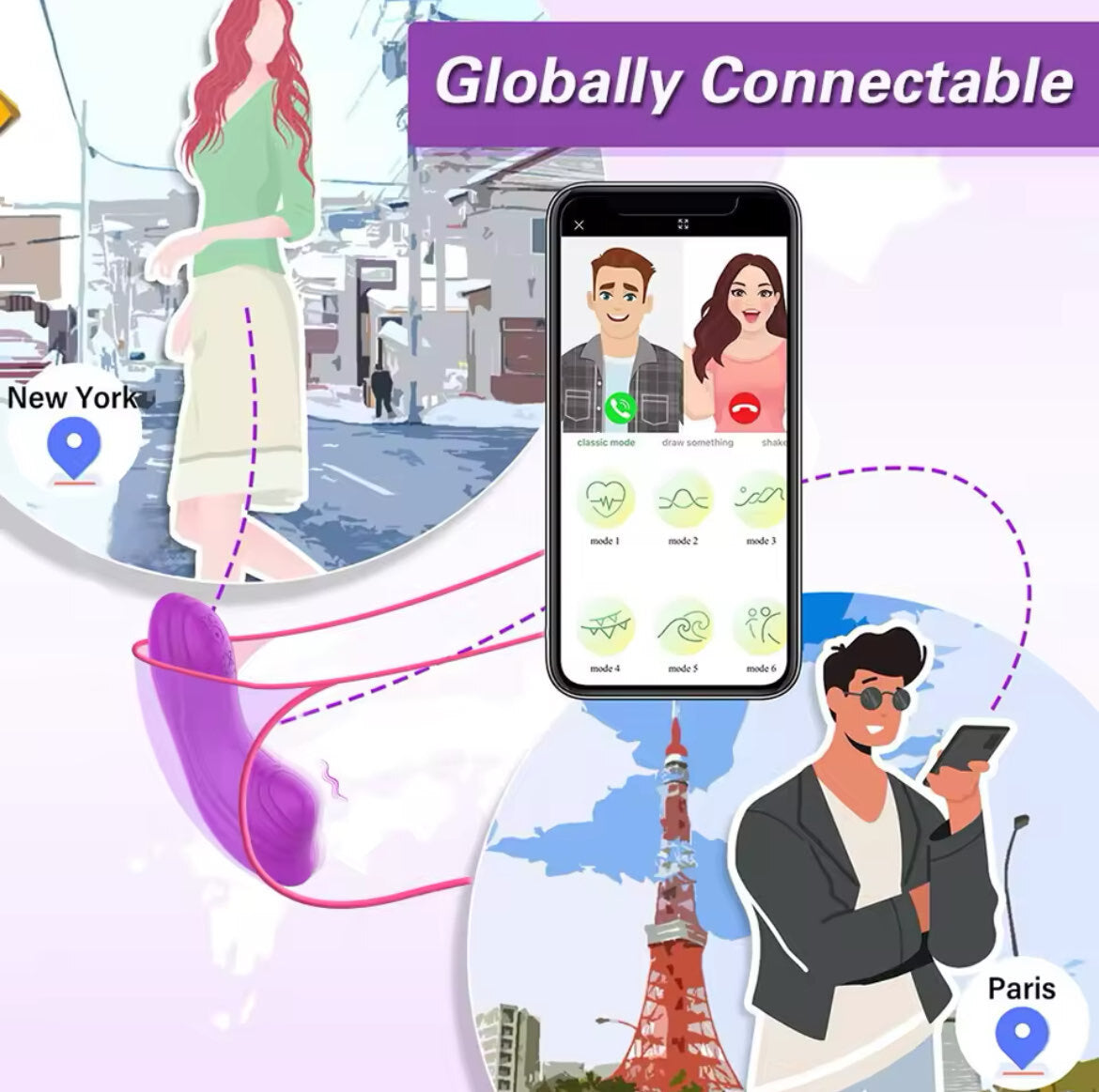 Auflegevibrator mit APP Steuerung Klitoris Vibrator USB Aufladung Sexspielzeug