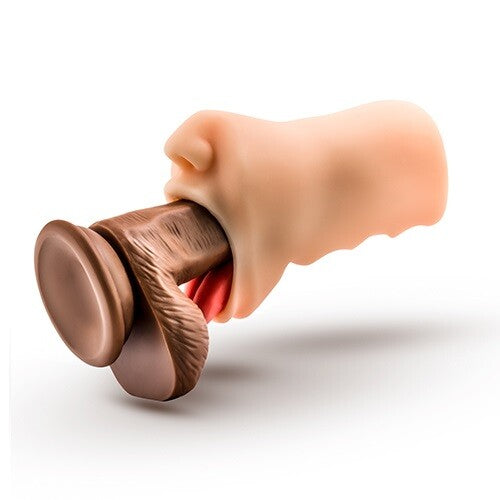 TPE 3D Mund Masturbator mit Zunge Zähne Nase Blowjob Sexspielzeug Taschenmuschi