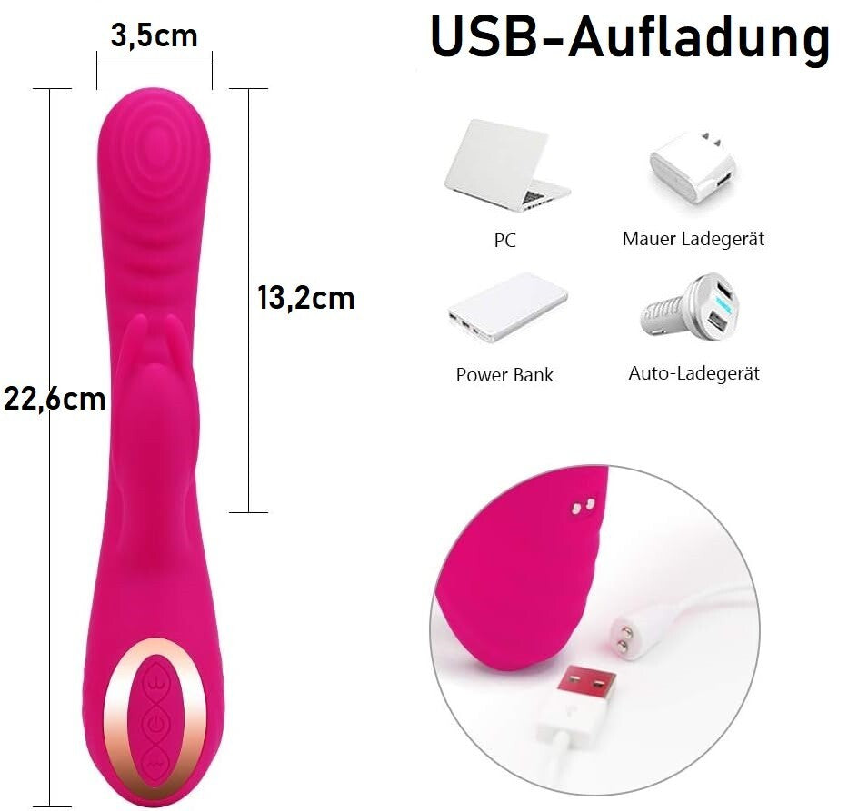 Vibrator für Frauen Sexspielzeug Klitoris Vagina 2 in 1 Flatternd 25 Funktionen