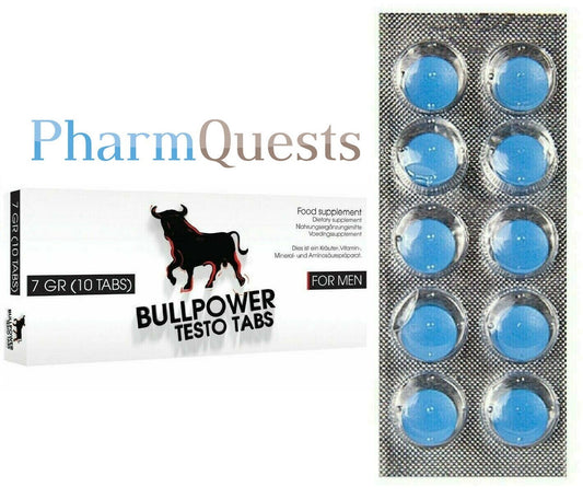 10 x Blaue Pillen Herbal 🔥 Bull Power für Männer 🔥 Selen L-Arginin Ginseng