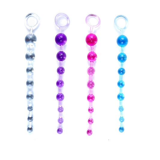 Analkugeln in verschiedenen Farben Lange Analbeads Perlen mit Griff Sexspielzeug