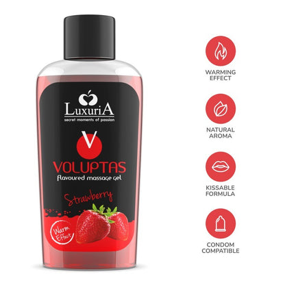 Gleitmittel Massage Oral Erdbeer Essbar Gel Wasserbasis Wärmend LuxuriA