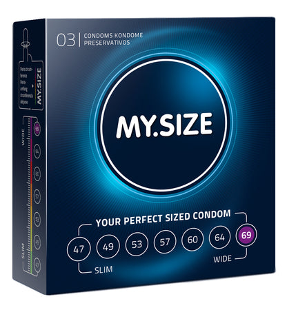 MySize Pro 3er Kondome Condome Spezielle Größen 45-47-49-53-57-64-60-69-72 mm