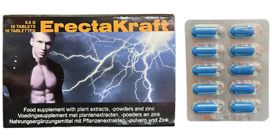 10 x Blaue Pillen Herbal 🔥 ErectaKraft für Männer 🔥 Ginkgo Biloba L-Arginin Muira Puama