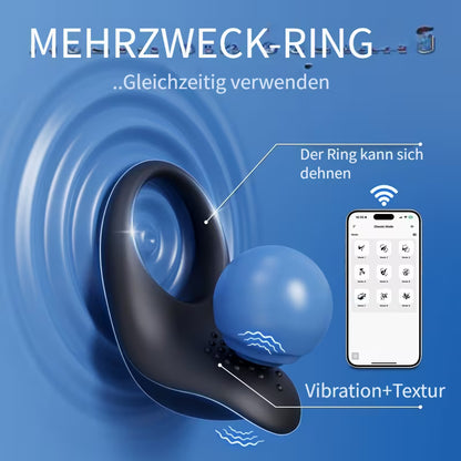 App-gesteuerter Intimring mit Vibration – Bluetooth, Silikon, wiederaufladbar