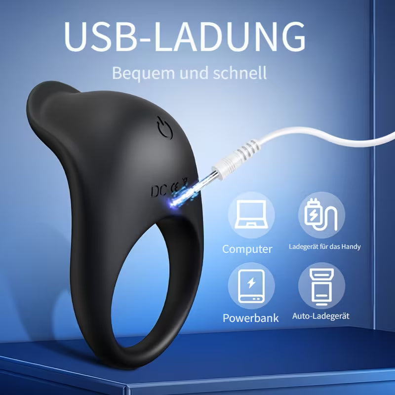 App-gesteuerter Intimring mit Vibration – Bluetooth, Silikon, wiederaufladbar