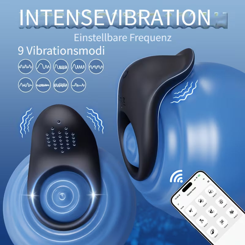 App-gesteuerter Intimring mit Vibration – Bluetooth, Silikon, wiederaufladbar