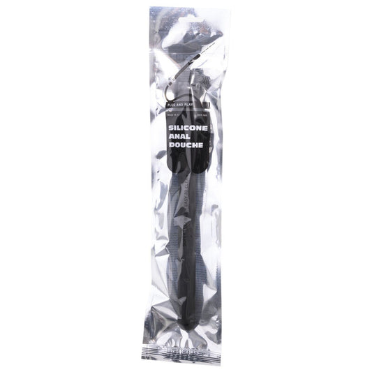 ALL BLACK - RIDGED DUSCHANAL SILIKON 27 CM
