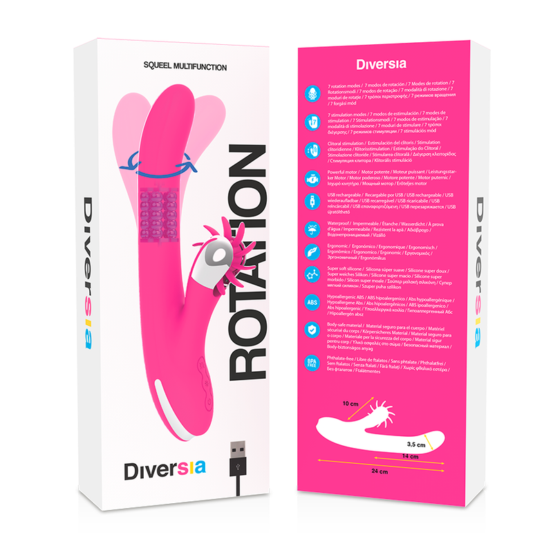 DIVERSIA Bunny Rotation Vibrator 24 cm – G-Punkt & Klitoris