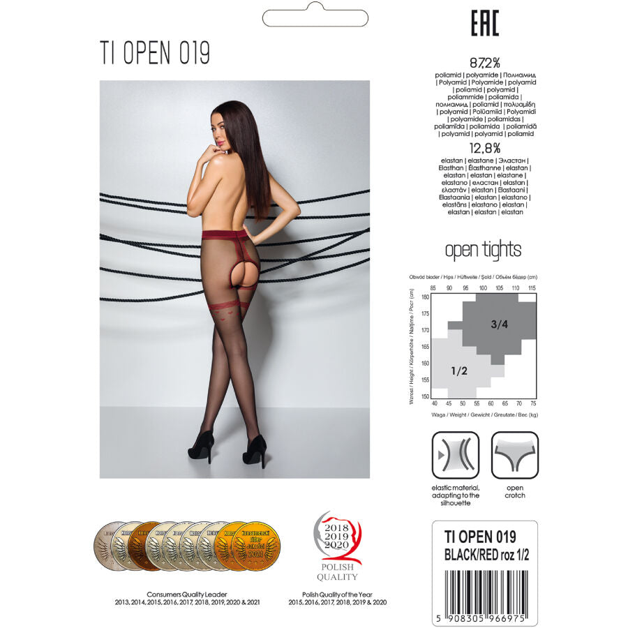 PASSION - TIOPEN 019 SCHWARZE STRUMPFHOSE 1/2 20 DEN