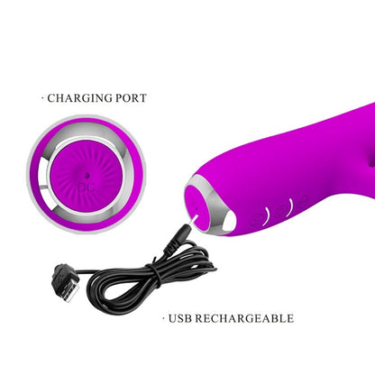 PRETTY LOVE - RACHEL WIEDERAUFLADBARER VIBRATOR MIT LILA SAUGNAPF