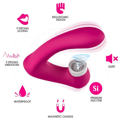 ARMONY - SECRETKISS LECKEN VIBRIERENDE KLITORIS & VIBRATOR GEBOGENES FUCHSIA