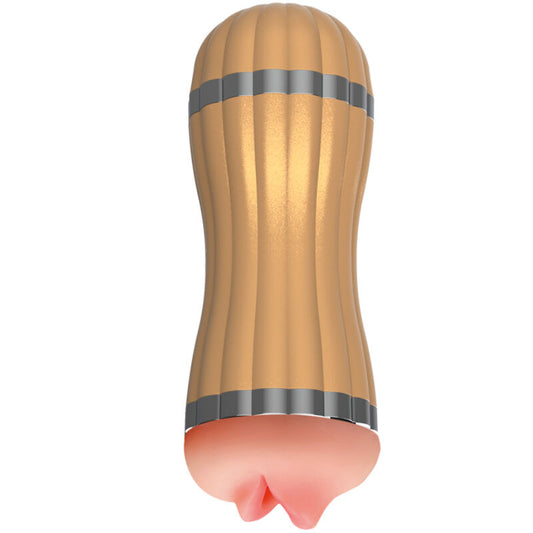 ARMONY - BEVIS DOPPEL-MASTURBATOR FÜR VAGINA & MUND OHNE VIBRATION GOLD