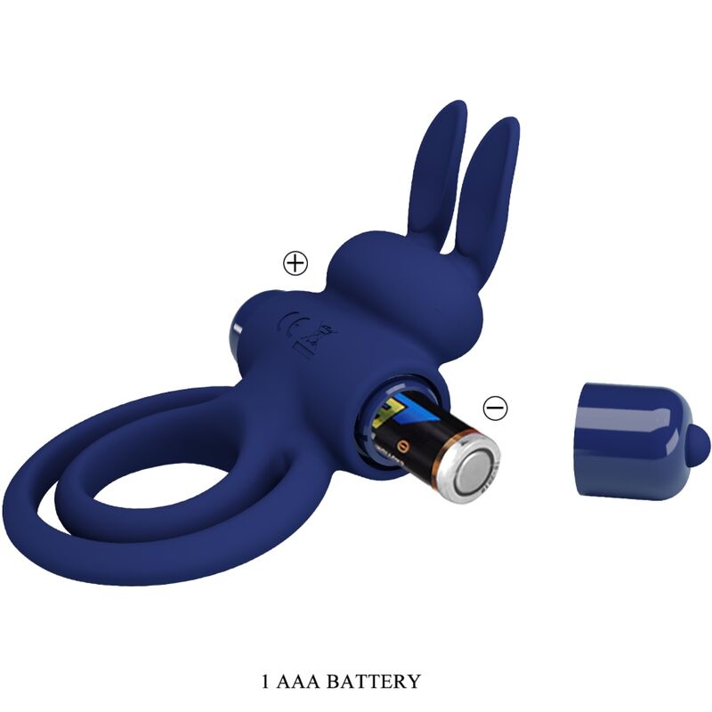 PRETTY LOVE - DAREY DOPPELTER VIBRATIONSRING KANINCHEN BLAU