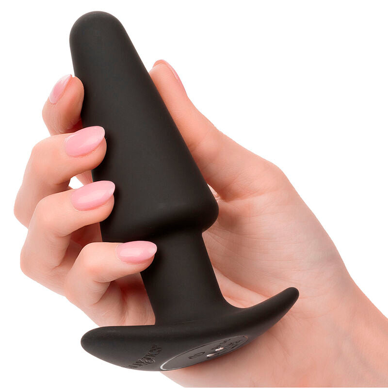 CALEXOTICS - ROCK BOTTOM TAPERED ANAL PLUG 10 VIBRACIONES SILIKON SCHWARZ