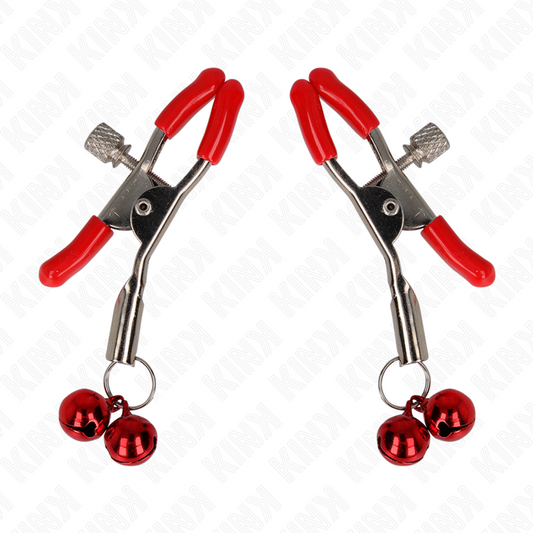 KINK - ROTE DOPPELGLOCKE NIPPELKLEMME ROT 6 CM