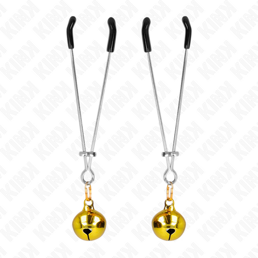 KINK - DÜNNE GLOCKEN-NIPPELKLAMMERN GOLD 7 CM