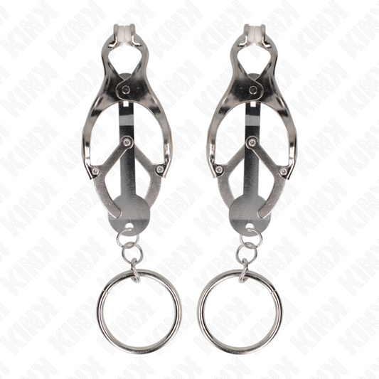 KINK - O-RING JAPANISCHE KLEEBLATT-NIPPELKLAMMERN SILBER