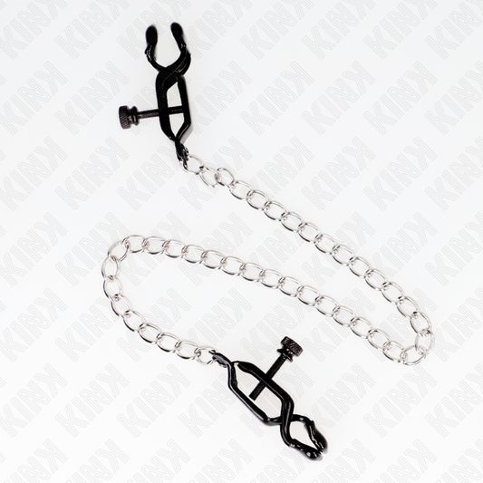 KINK - FLACHE KETTE NIPPELKLEMMEN SILBER 30 CM